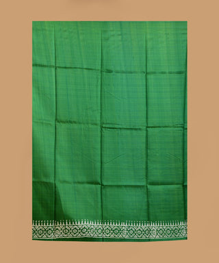 Resham Shilpi Elegant Leaf Green Silk Block Printed Saree