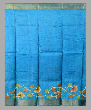 Resham Shilpi Exclusive Hand-Painted Tussar Silk Saree with Traditional Kalamkari Design