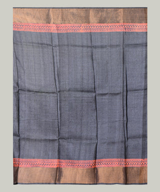 Resham Shilpi Exclusive Block Printed Tussar Saree with Zari Border