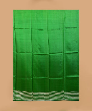 Resham Shilpi Elegant Russian Green Silk Block Printed Saree