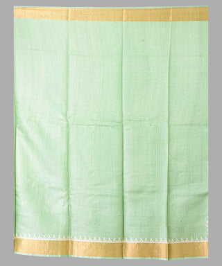 Resham Shilpi Exclusive Block Printed Tussar Saree with Zari Border